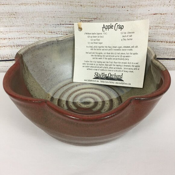 Sky Top Orchard Pottery Scalloped Bowl Flat Rock North Carolina - Picture 1 of 10